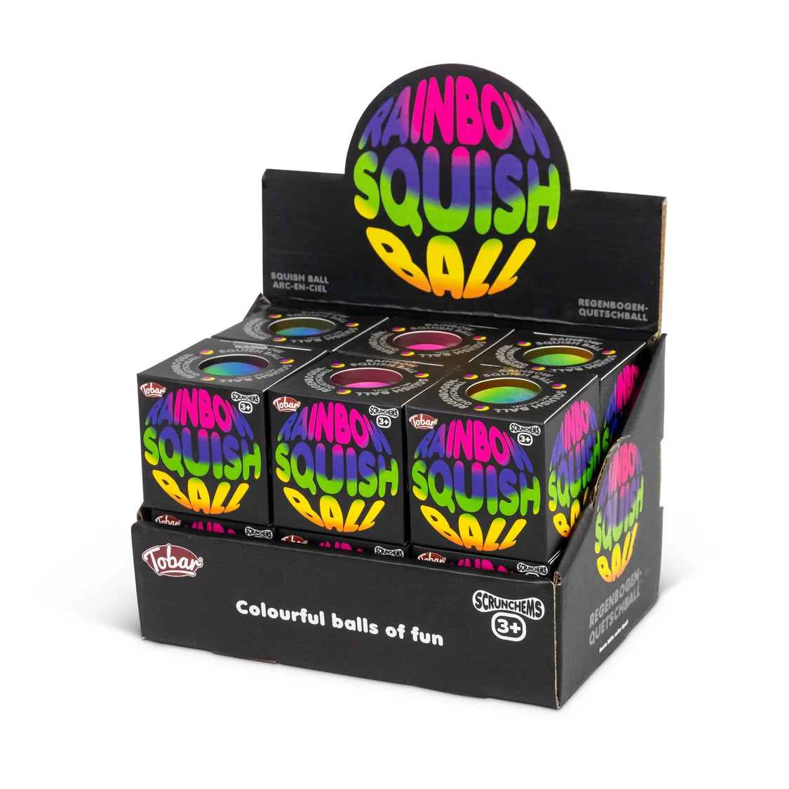 SCRUNCHEMS RAINBOW SQUISH BALL (PACK OF 12)