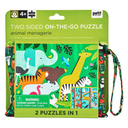 Two Sided Animal Menagerie On-The-Go Puzzle (Pack of 36)